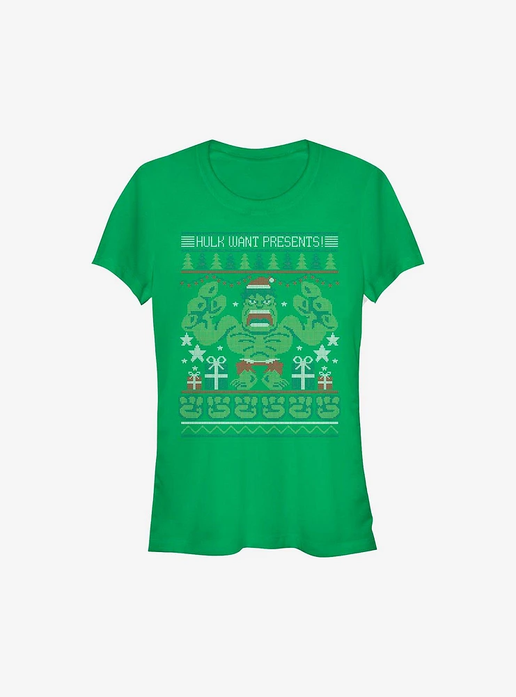 Marvel Hulk Want Presents Holiday Girls T-Shirt