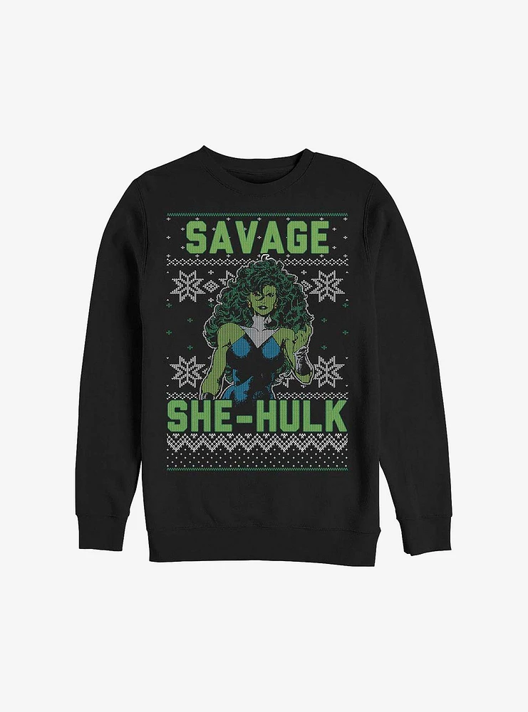 Marvel Hulk She Christmas Pattern Sweatshirt