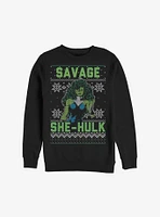 Marvel Hulk She Christmas Pattern Sweatshirt