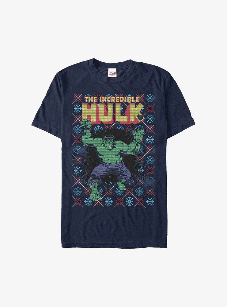 Marvel Hulk Smash Christmas Pattern Sweater T-Shirt