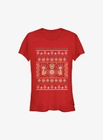 Marvel Iron Man Christmas Pattern Girls T-Shirt