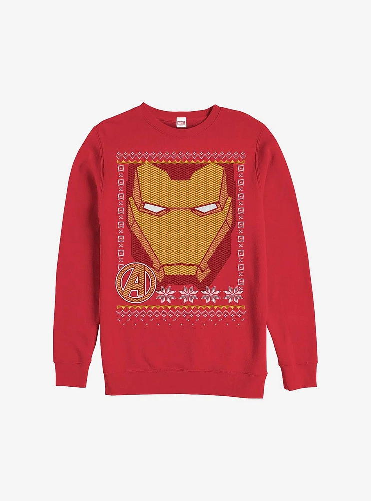 Marvel Iron Man Face Christmas Pattern Sweatshirt