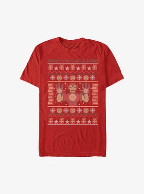 Marvel Iron Man Christmas Pattern T-Shirt