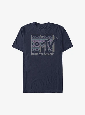MTV Christmas Pattern Logo T-Shirt