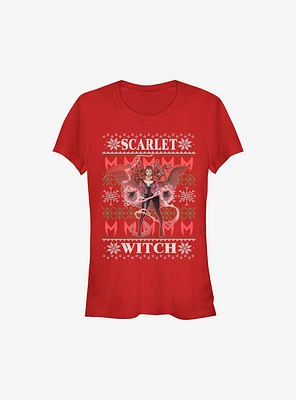 Marvel Scarlet Witch Ugly Christmas Sweater Girls T-Shirt
