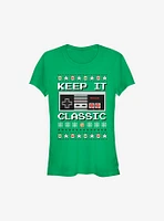 Nintendo Keep It Classic Controller Christmas Girls T-Shirt