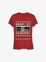 Nintendo Keep It Classic Controller Christmas Girls T-Shirt