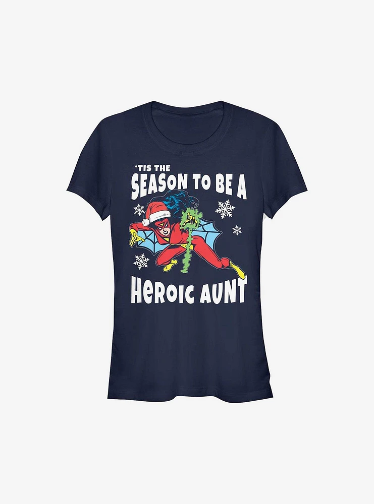 Marvel Spider-Man Heroic Aunt Holiday Girls T-Shirt