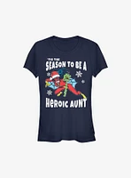Marvel Spider-Man Heroic Aunt Holiday Girls T-Shirt