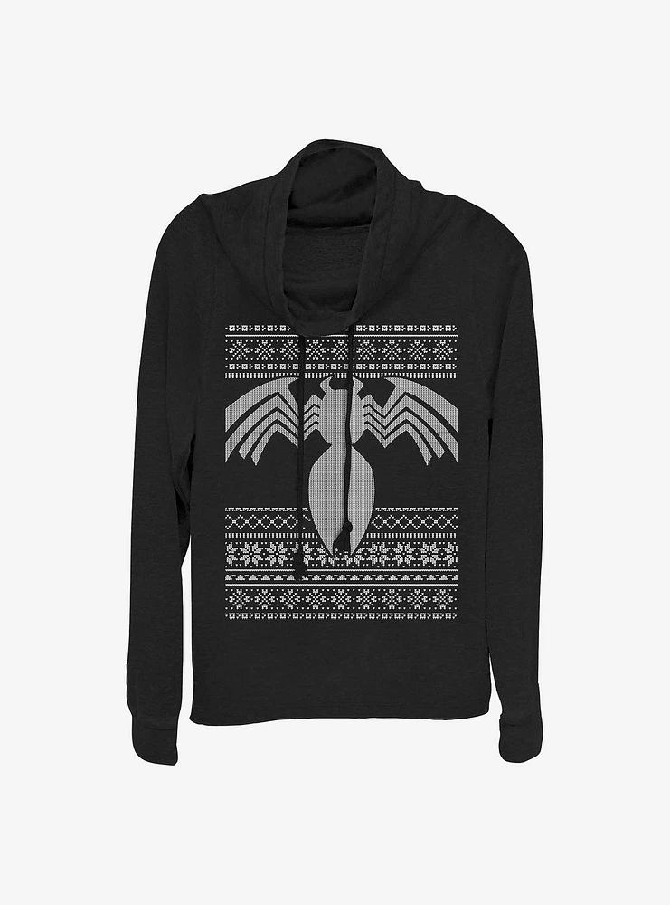 Marvel Venom Holidays Cowl Neck Long-Sleeve Girls Top