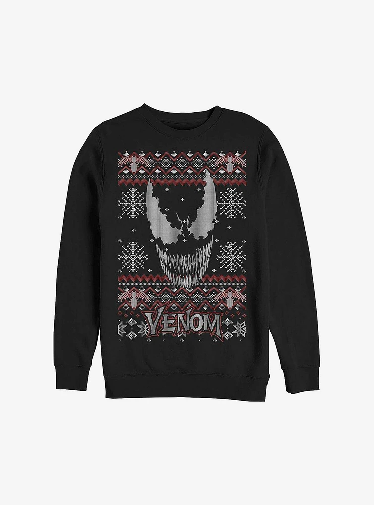 Marvel Venom Face Christmas Pattern Sweatshirt