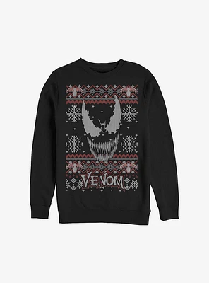 Marvel Venom Face Christmas Pattern Sweatshirt