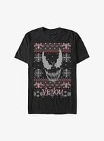 Marvel Venom Face Christmas Pattern Sweater T-Shirt