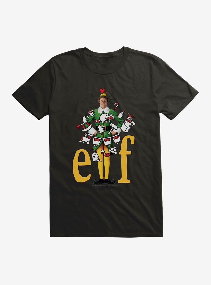 Elf Yellow Logo With Icons T-Shirt