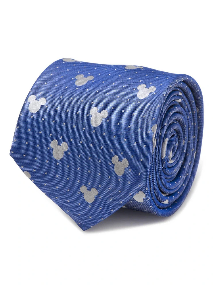 Disney Mickey Mouse Blue Pin Dot Mens Tie