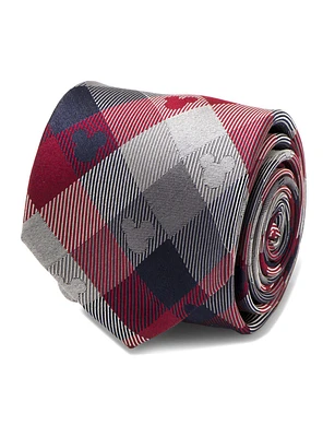 Disney Mickey Mouse Red and Blue Plaid Tie