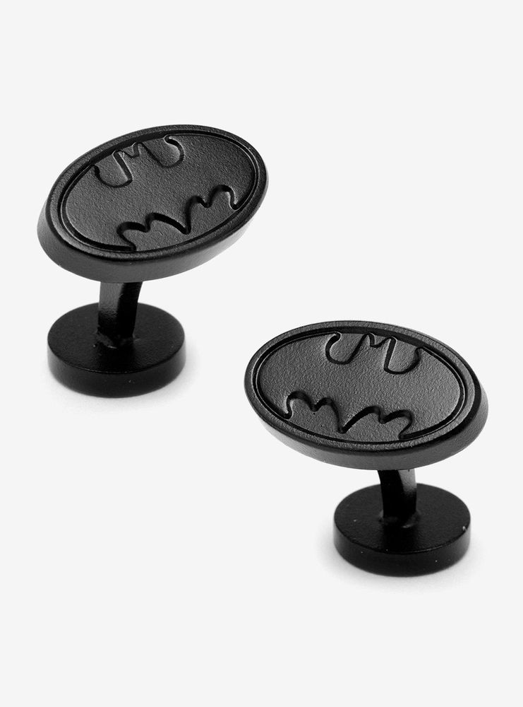 DC Comics Batman Logo Satin Black Cufflinks