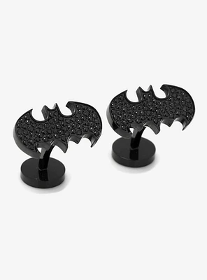 DC Comics Batman Stainless Steel Black Pave Crystal Cufflinks