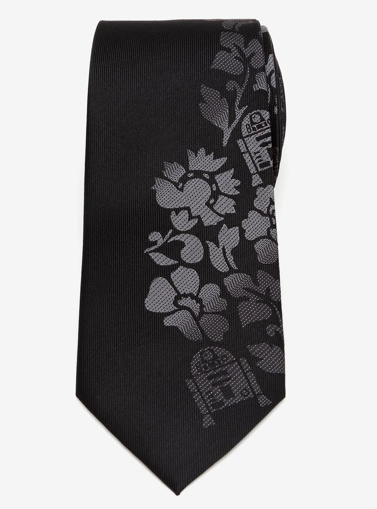 Star Wars R2D2 Floral Black Tie