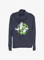 Ghostbusters Ghost Logo Green Slime Cowl Neck Long-Sleeve Girls Top