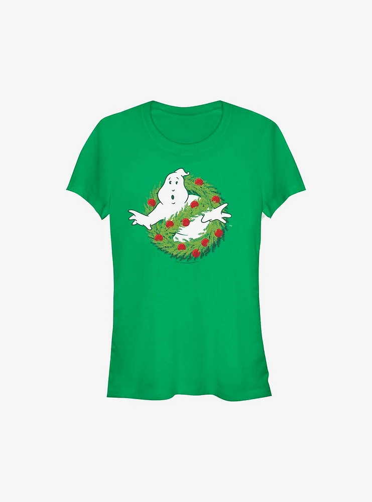 Ghostbusters Holiday Logo Wreath Girls T-Shirt