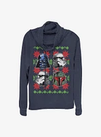 Star Wars Holiday Faces Cowl Neck Long-Sleeve Girls Top