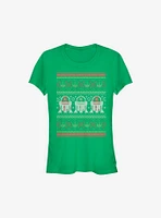 Star Wars Droid Christmas Pattern Girls T-Shirt