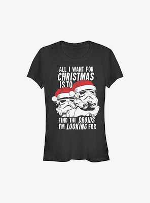 Star Wars Droids I'm Looking For Holiday Girls T-Shirt