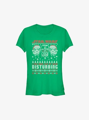 Star Wars Disturbing Ugly Christmas Sweater Girls T-Shirt