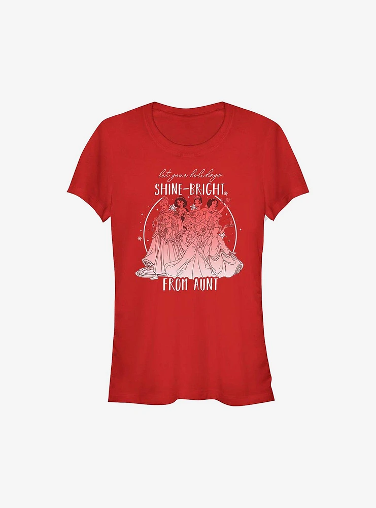 Disney Princesses Shine Bright From Aunt Girls T-Shirt