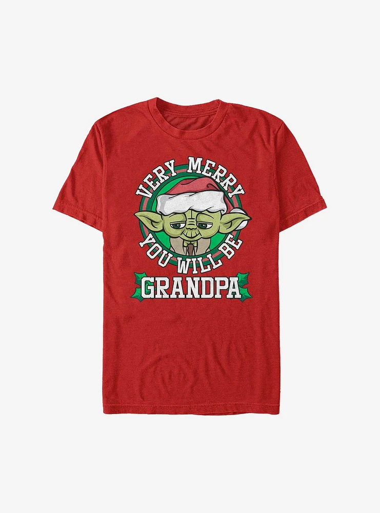Star Wars Merry Yoda Grandpa Holiday T-Shirt