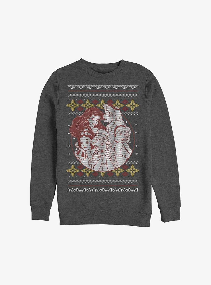 Disney Princesses Group Christmas Pattern Sweatshirt