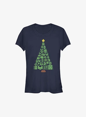 Super Mario Trees A Crowd Holiday  Girls T-Shirt