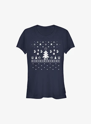 Super Mario White Christmas Girls T-Shirt