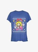 Super Mario Princess Wreath Ugly Christmas Sweater Girls T-Shirt