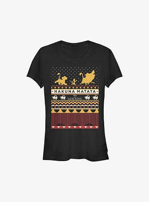 Disney The Lion King Hakuna My Knits Ugly Christmas Sweater Girls T-Shirt