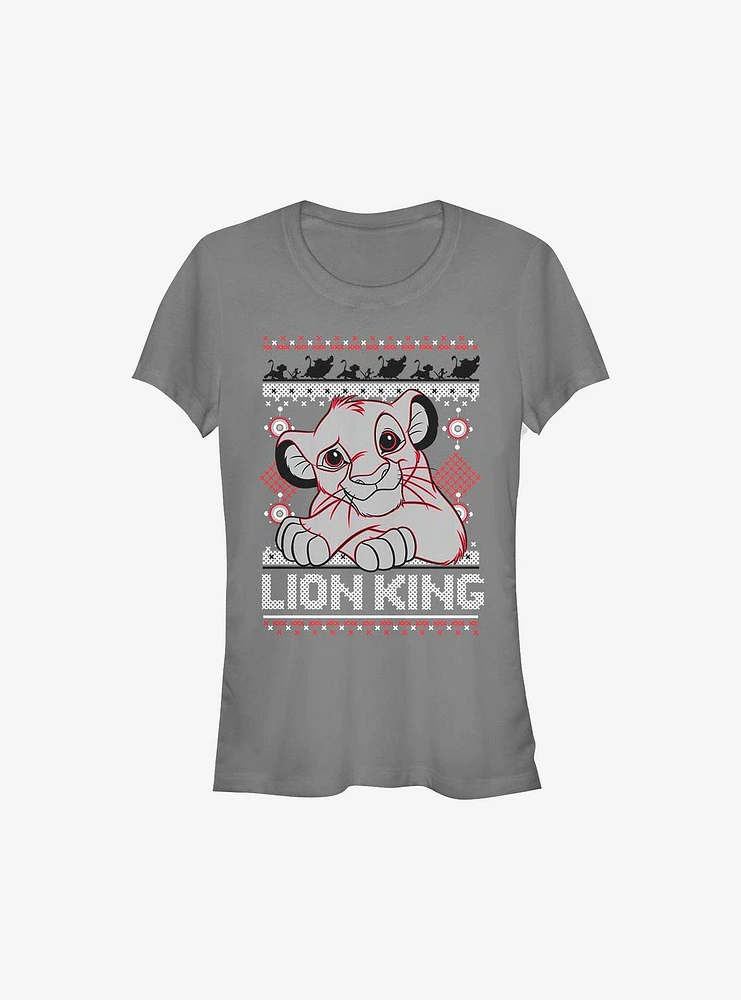 Disney The Lion King Simba Christmas Pattern Girls T-Shirt