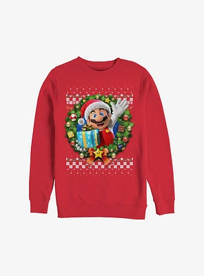 Super Mario Wreath Holiday Sweatshirt