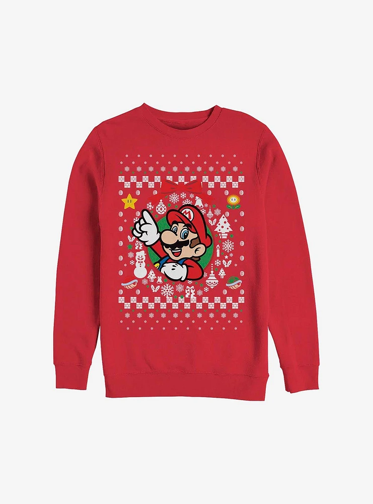 Super Mario Wreath Ugly Christmas Sweater Sweatshirt