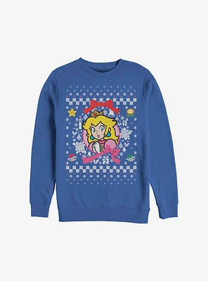 Super Mario Princess Wreath Ugly Christmas Sweater Sweatshirt
