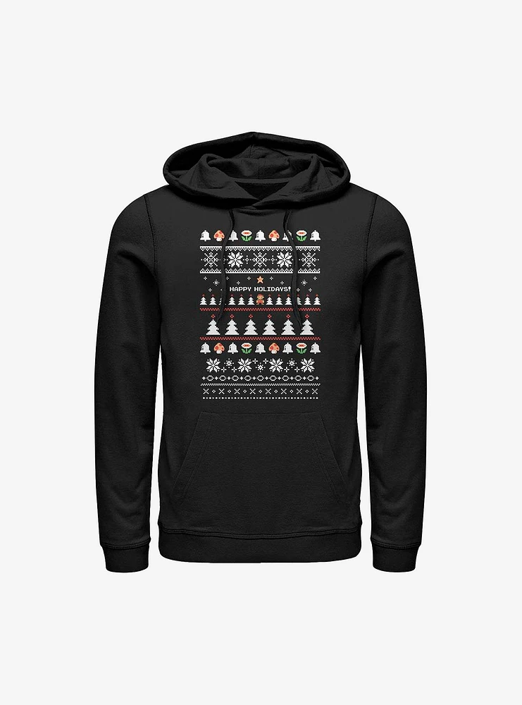 Super Mario Happy Holidays Christmas Pattern Hoodie