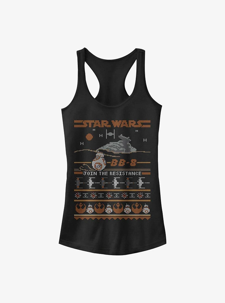 Star Wars BB-8 Resistance Christmas Pattern Girls Tank