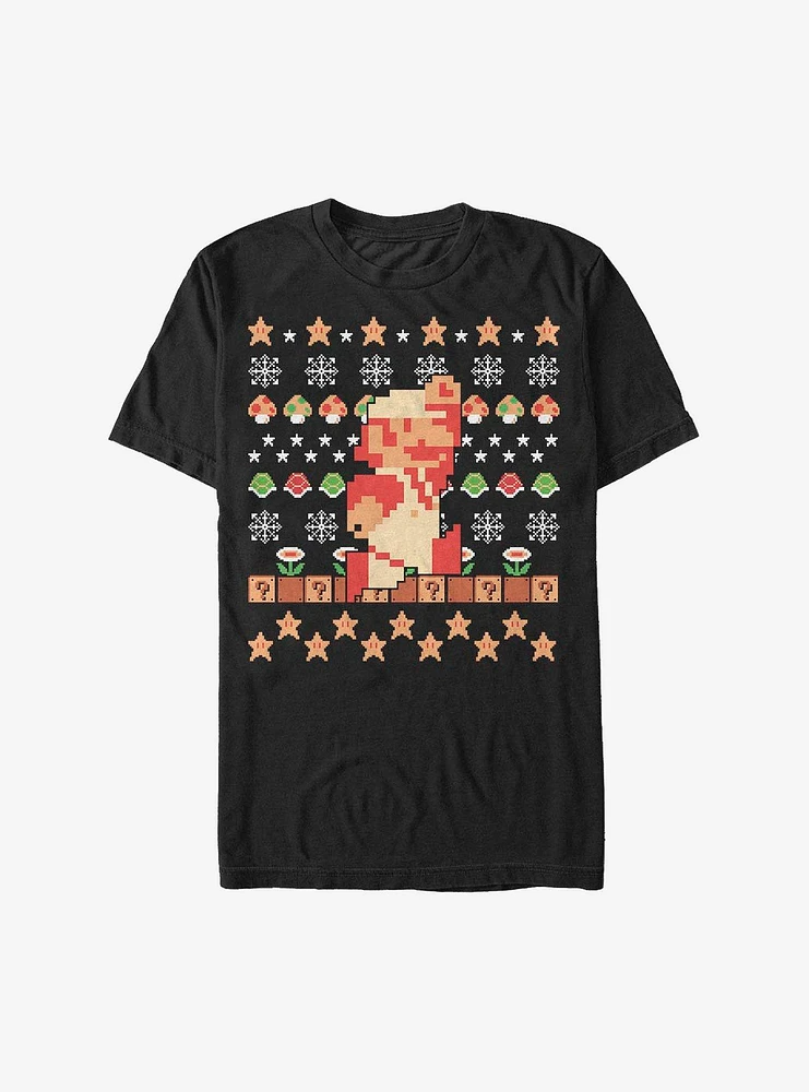 Super Mario Holiday Pixels T-Shirt