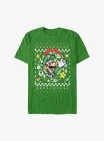 Super Mario Luigi Wreath Christmas Sweater T-Shirt