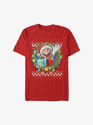 Super Mario Holiday Wreath T-Shirt