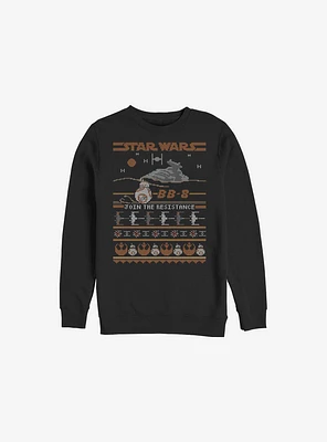 Star Wars Episode VII The Force Awakens BB-8 Resistance Ugly Christmas Sweater Sweatshirt