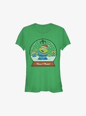 Disney Pixar Toy Story Alien Snow Globe Holiday Girls T-Shirt