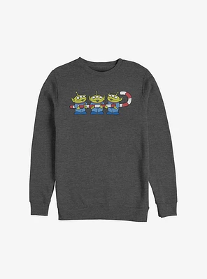 Disney Pixar Toy Story Candy Cane Aliens Holiday Sweatshirt