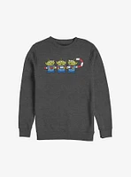 Disney Pixar Toy Story Candy Cane Aliens Holiday Sweatshirt