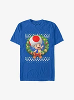 Super Mario Toad Holiday Wreath T-Shirt